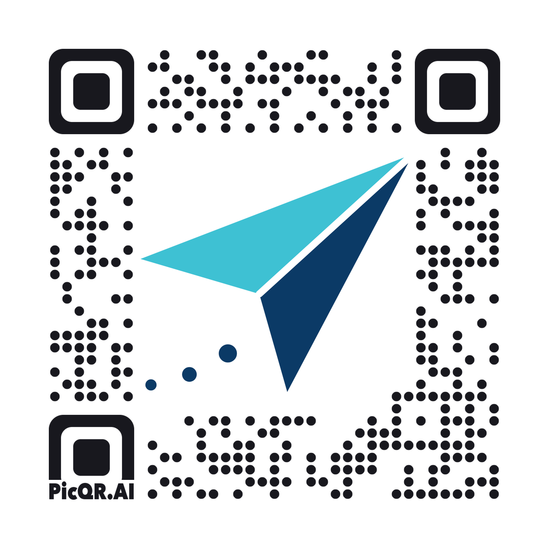 PicQR design featuring the paper plane logo